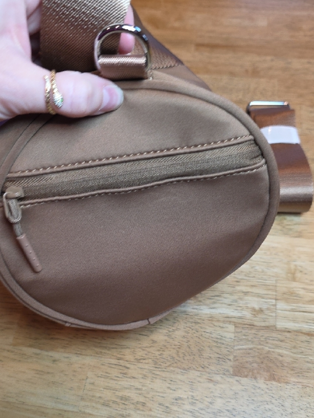 Iris & Rainbow Metallic Bronze Women's Crossbody Duffel Bag - Picture 3 of 10